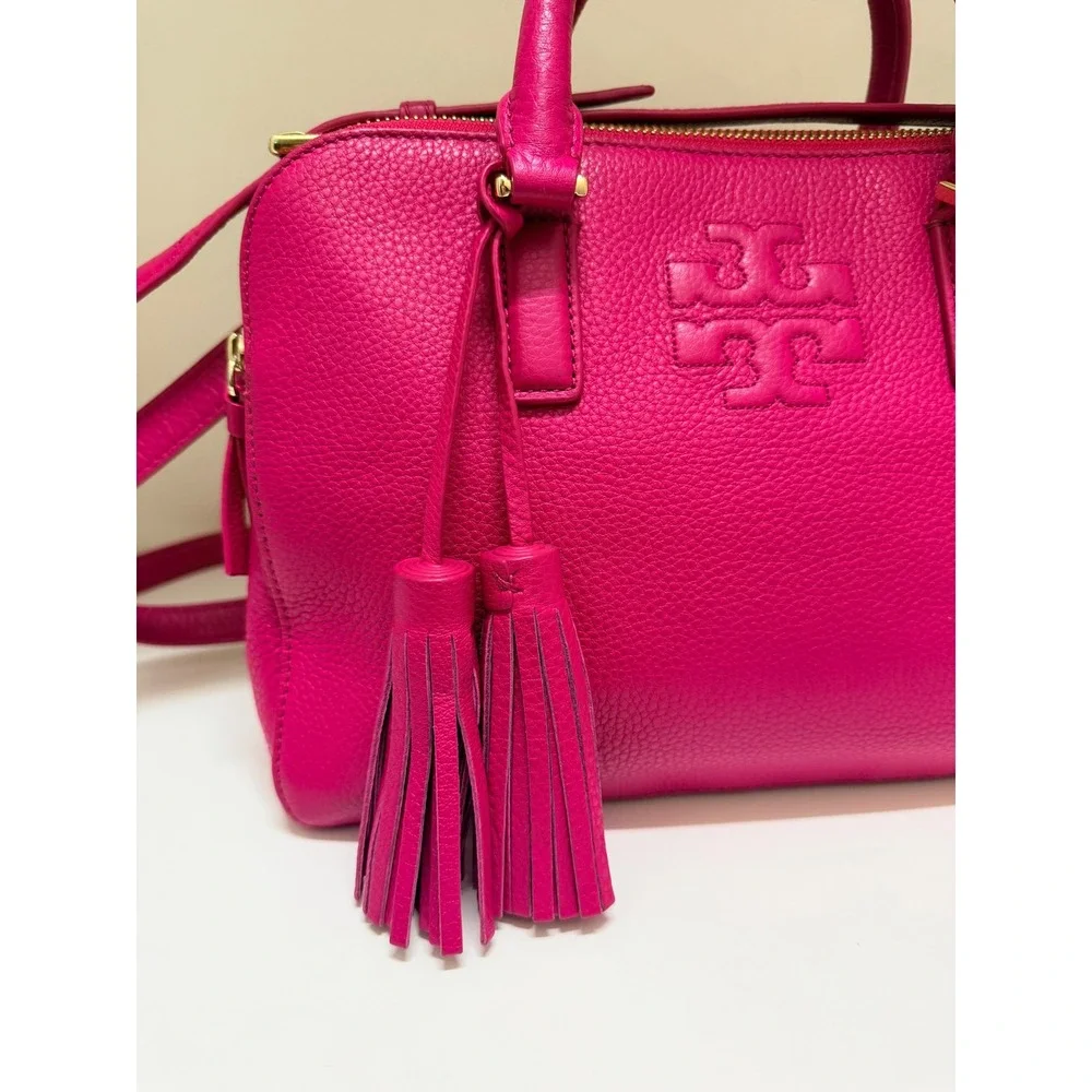 Tory Burch Thea Satchel in Pink Logo